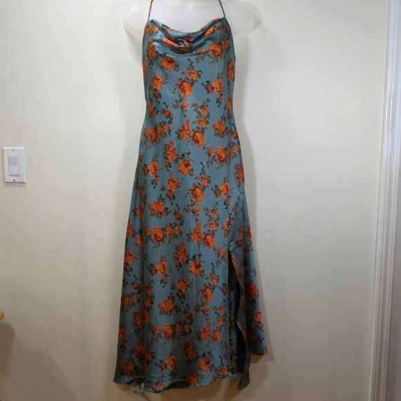 Astr The Label Women's Teal-peach Floral Slip Dress , Size M - Picture 1 of 8